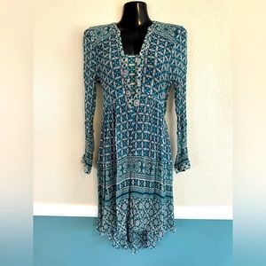 Maeve babydoll boho print sheer dress, size 4